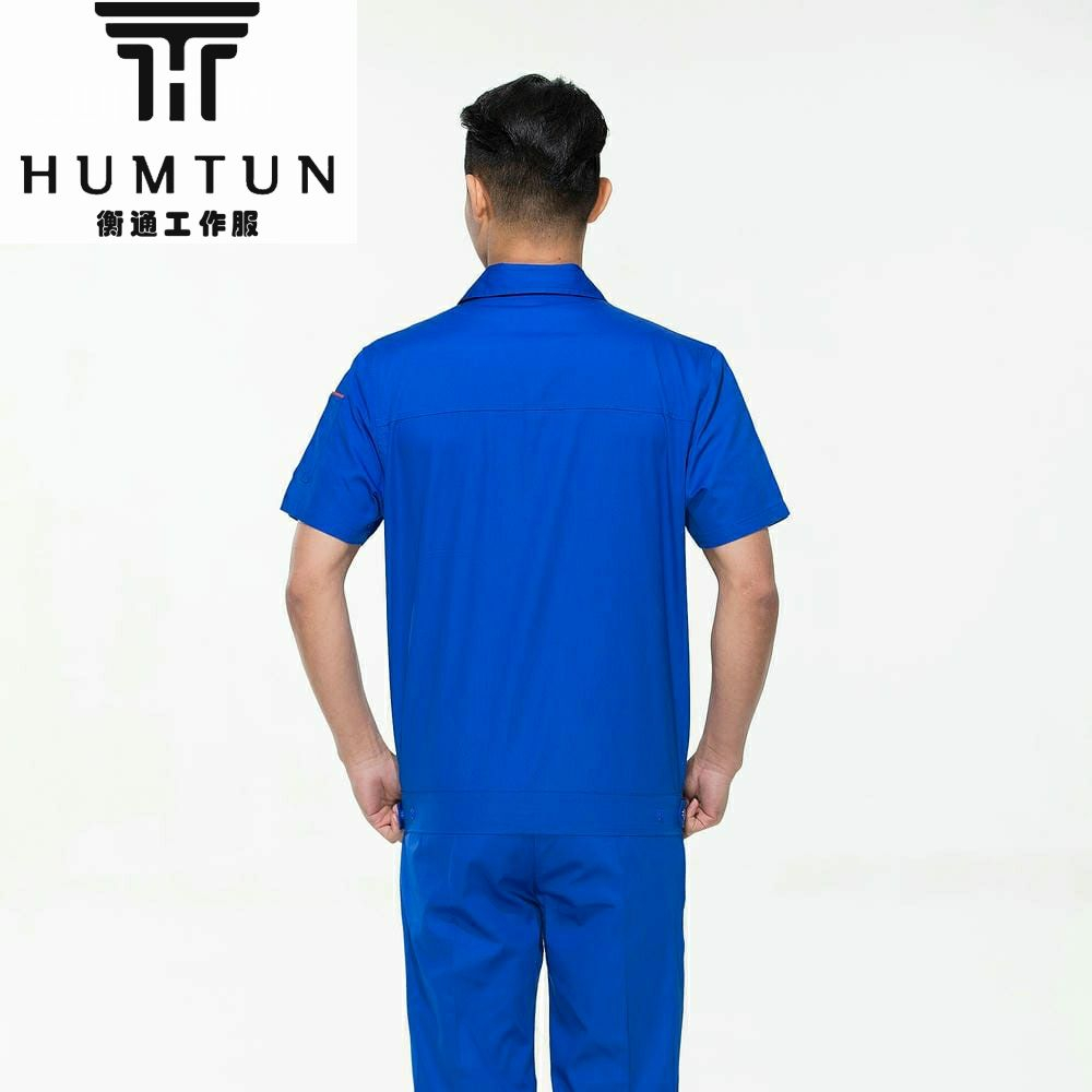 夏季短袖工裝 廠家直銷(xiāo) 工裝定制 工作服 職業(yè)裝 勞保服 可印LOGO 支持來(lái)圖來(lái)樣